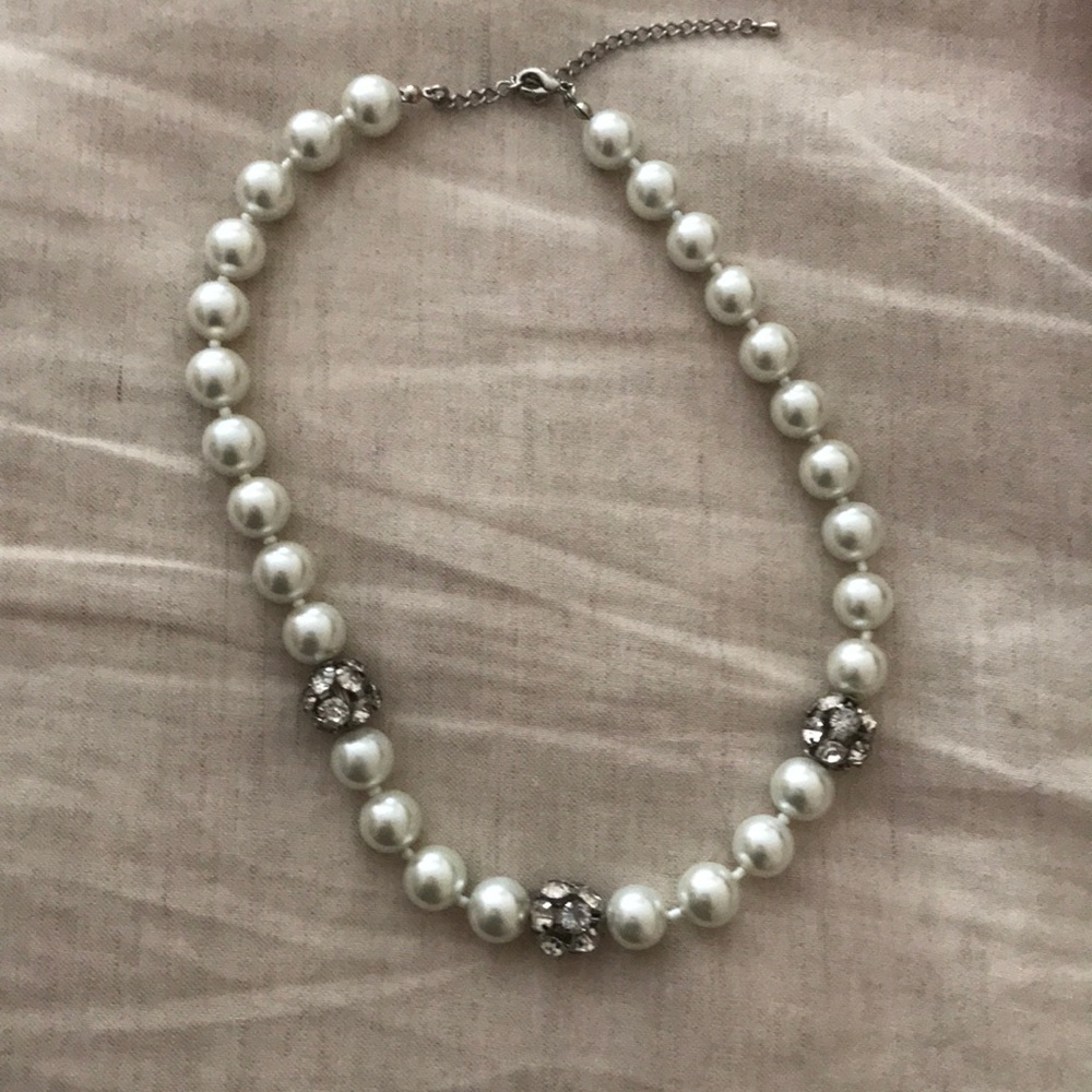 Pearl and crystal necklace